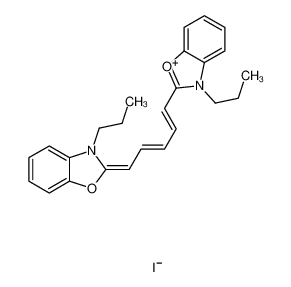 (2Z)-3-propyl-2-[(2E,4E)-5-(3-propyl-1,3-benzoxazol-3-ium-2-yl)penta-2,4-dienylidene]-1,3-benzoxazole,iodide 53213-90-4