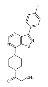 1-{4-[3-(4-Fluorophenyl)[1,2]thiazolo[4,5-d]pyrimidin-7-yl]-1-pip erazinyl}-1-propanone