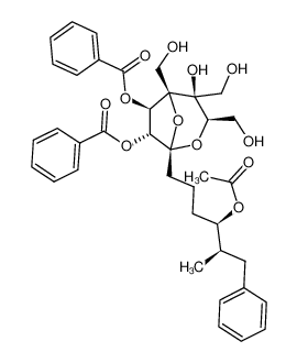(1S,3R,4S,5R,6R,7R,4'R,5'R)-1-[4'-acetoxy-5'-methyl-6'-phenylhex-1'-yl]--6,7-bis(benzoyloxy)-4-hydroxy-3,4,5-trihydroxymethyl-2,8-dioxabicyclo[3.2.1]octane 208338-38-9