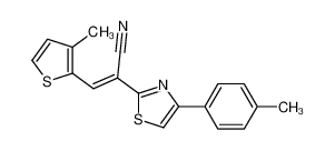 (E)-2-[4-(4-methylphenyl)-1,3-thiazol-2-yl]-3-(3-methylthiophen-2-yl)prop-2-enenitrile 5910-49-6