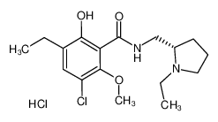 5-chloro-3-ethyl-N-[(1-ethylpyrrolidin-2-yl)methyl]-2-hydroxy-6-methoxybenzamide,hydrochloride 84226-12-0