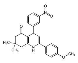 7,8-dihydro-2-(4-methoxyphenyl)-7,7-dimethyl-4-(3-nitrophenyl)quinolin-5(1H,4H,6H)-one 1446490-97-6