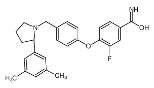 4-[4-[[(2S)-2-(3,5-dimethylphenyl)pyrrolidin-1-yl]methyl]phenoxy]-3-fluorobenzamide