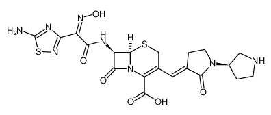 (6R,7R)-7-[[(2Z)-2-(5-amino-1,2,4-thiadiazol-3-ylidene)-2-nitrosoacetyl]amino]-8-oxo-3-[(E)-[2-oxo-1-[(3R)-pyrrolidin-3-yl]pyrrolidin-3-ylidene]methyl]-5-thia-1-azabicyclo[4.2.0]oct-2-ene-2-carboxylic acid 209467-52-7