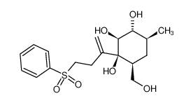 (1S,2S,3R,4S,6S)-6-(hydroxymethyl)-4-methyl-1-(1-methylene-3-(phenylsulphonyl)propyl)cyclohexane-1,2,3-triol 131414-05-6