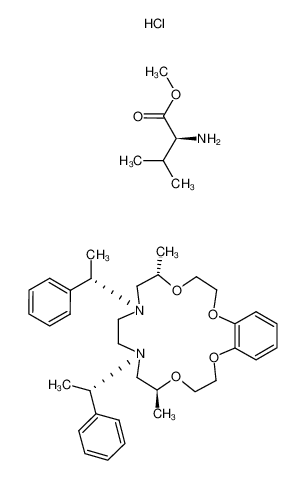 methyl L-valinate compound with (5S,12S)-5,12-dimethyl-7,10-bis((S)-1-phenylethyl)-2,3,5,6,7,8,9,10,11,12,14,15-dodecahydrobenzo[e][1,4,7,10]tetraoxa[13,16]diazacyclooctadecine (1:1) hydrochloride 1202242-89-4