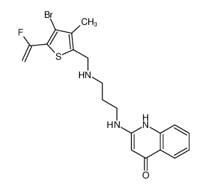 2-[3-[[4-bromo-5-(1-fluoroethenyl)-3-methylthiophen-2-yl]methylamino]propylamino]-1H-quinolin-4-one 757942-43-1