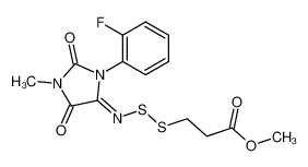 3-[3-(2-fluoro-phenyl)-1-methyl-2,5-dioxo-imidazolidin-4-ylideneaminodisulfanyl]-propionic acid methyl ester