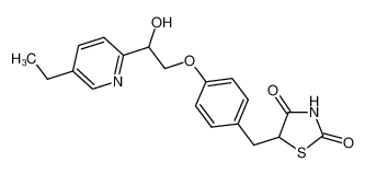 5-[[4-[2-(5-ethylpyridin-2-yl)-2-hydroxyethoxy]phenyl]methyl]-1,3-thiazolidine-2,4-dione 101931-00-4