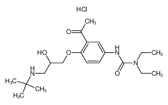 (+)-3-(3-乙酰基-4-(3-(叔丁基氨基)-2-羟基丙氧基)苯基)-1,1-二乙基脲盐酸盐