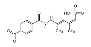 (1E,3E)-2-methyl-4-[2-(4-nitrobenzoyl)hydrazinyl]penta-1,3-diene-1-sulfonic acid 106710-57-0