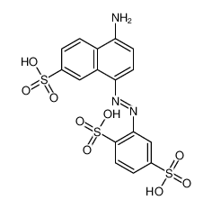 2-[(4-amino-7-sulfonaphthalen-1-yl)diazenyl]benzene-1,4-disulfonic acid 69774-80-7