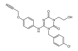 2-(4-((1-(4-chlorobenzyl)-5-(2-hydroxyethyl)-4,6-dioxo-1,4,5,6-tetrahydro-1,3,5-triazin-2-yl)amino)phenoxy)acetonitrile 1239688-62-0
