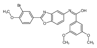 N-[2-(3-bromo-4-methoxyphenyl)-1,3-benzoxazol-5-yl]-3,5-dimethoxybenzamide 6008-98-6