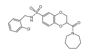 2-(azepane-1-carbonyl)-N-(2-chloro-benzyl)-2,3-dihydro-benzo[1,4]dioxine-6-sulfonamide 895253-75-5