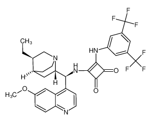 3-((3,5-bis(trifluoromethyl)phenyl)amino)-4-(((1S)-((2S,4S,5R)-5-ethylquinuclidin-2-yl)(6-methoxyquinolin-4-yl)methyl)amino)cyclobut-3-ene-1,2-dione