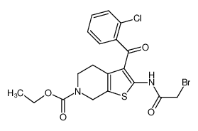 2-bromoacetamido-3-(2-chlorobenzoyl)-6-ethoxycarbonyl-4,5,6,7-tetrahydropyrido[3,4-b]thiophene