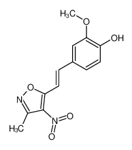 3-methyl-4-nitro-5-[2-(3-methoxy-4-hydroxyphenyl)ethenyl]isoxazole 85364-70-1