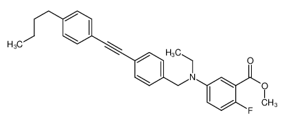methyl 5-({4-[(4-butylphenyl)ethynyl]benzyl}(ethyl)amino)-2-fluorobenzoate 866932-29-8