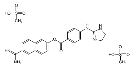 (6-methanehydrazonoylnaphthalen-2-yl) 4-(4,5-dihydro-1H-imidazol-2-ylamino)benzoate,methanesulfonic acid 103926-82-5