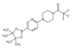 2,2,2-trifluoro-1-[4-[5-(4,4,5,5-tetramethyl-1,3,2-dioxaborolan-2-yl)pyridin-2-yl]piperazin-1-yl]ethanone 1218789-87-7