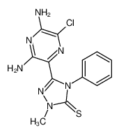 2-methyl-4-phenyl-5-(3,5-diamino-6-chloropyrazinyl)-1,2,4-triazole-3-thione