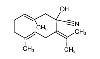 (3E,7E)-1-hydroxy-3,7-dimethyl-10-(propan-2-ylidene)cyclodeca-3,7-diene-1-carbonitrile 87920-50-1