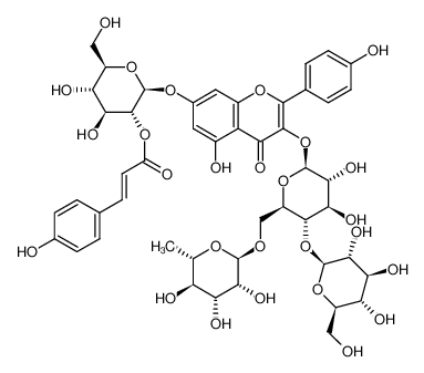 1374330-91-2 kaempferol 3-O-β-D-glucopyranosyl(1->4)-[α-L-rhamnopyranosyl(1->6)]-β-D-glucopyranoside-7-O-[2-O-(E)-p-coumaroyl]-β-D-glucopyranoside