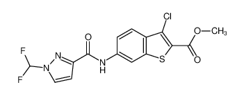 methyl 3-chloro-6-[[1-(difluoromethyl)pyrazole-3-carbonyl]amino]-1-benzothiophene-2-carboxylate 7169-27-9
