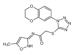 2-[[1-(2,3-二氢-苯并[b][1,4]二恶英-6-基)-1H-四唑-5-基]硫代]-N-(5-甲基-3-异恶唑基)-乙酰胺