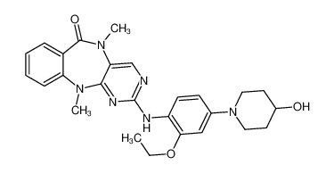 XMD 8-92; 2-[[2-乙氧基-4-(4-羟基-1-哌啶基)苯基]氨基]-5,11-二氢-5,11-二甲基-6H-嘧啶并[4,5-b][1,4]苯并二氮杂卓-6-酮
