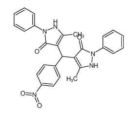 96068-42-7 5-methyl-4-[(5-methyl-3-oxo-2-phenyl-1H-pyrazol-4-yl)-(4-nitrophenyl)methyl]-2-phenyl-1H-pyrazol-3-one