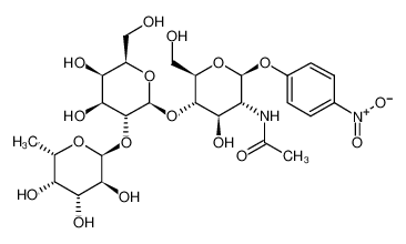 4-硝基苯基 O-6-脱氧-alpha-L-吡喃半乳糖基-(1→2)-O-beta-D-吡喃半乳糖基-(1→4)-2-(乙酰氨基)-2-脱氧-beta-D-吡喃葡萄糖苷