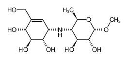 methyl 4-<<(1S,2S)-(2,4/3)-2,3,4-tetrahydroxy-5-(hydroxymethyl)-5-cyclohexen-1-yl>amino>-4,6-dideoxy-α-D-glucopyranoside