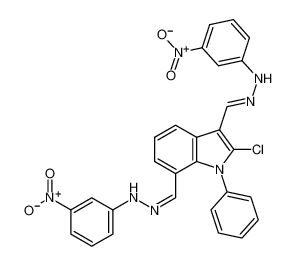 70952-04-4 N-[(Z)-[2-chloro-3-[(E)-[(3-nitrophenyl)hydrazinylidene]methyl]-1-phenylindol-7-yl]methylideneamino]-3-nitroaniline