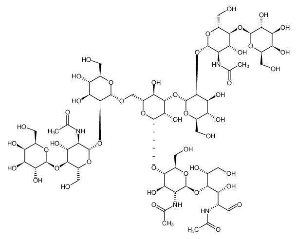 beta-D-吡喃半乳糖基-(1->4)-2-乙酰氨基-2-脱氧-beta-D-吡喃葡萄糖基-(1->2)-alpha-D-甘露糖基-(1->3)-[beta-D-吡喃半乳糖基-(1->4)-2-乙酰氨基-2-脱氧-beta-D-吡喃葡萄糖基-(1->2)-alpha-D-甘露糖基-(1->6)]-beta-D-甘露糖基-(1->4)-2-乙酰氨基-2-脱氧-beta-D-吡喃葡萄糖基-(1->4)-2-乙酰氨基-2-脱氧-D-葡萄糖