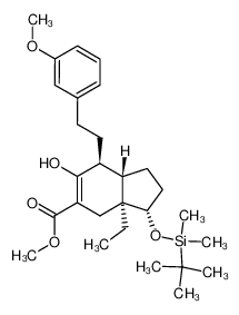 (+)-(1S,3aS,4S,7aS)-3a,4,7,7a-tetrahydro-1-(tert-butyldimethylsiloxy)-6-carbomethoxy-7a-ethyl-5-hydroxy-4-(2-(3-methoxyphenyl)ethyl)indane 220332-78-5