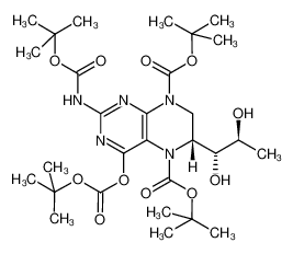 [6R(1R,2S)]-2-t-butoxycarbonylamino-4-t-butoxycarbonyloxy-5,8-di-t-butoxycarbonyl-6-(1,2 dihydroxypropyl)-5,6,7,8-tetrahydropterdin 908119-99-3