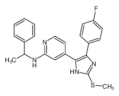 4-[4-(4-Fluorophenyl)-2-(methylsulfanyl)-1H-imidazol-5-yl]-N-(1-p henylethyl)-2-pyridinamine 549505-65-9