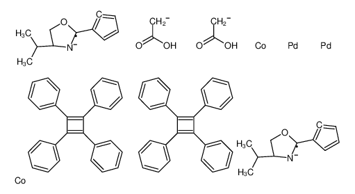 二-μ-乙酸双[η5-(R)-(pR)-2-(2′-(4′-甲基乙基)噁唑啉基)环戊二烯基,1-C,3′-N)(η4-四苯基环丁二烯)钴]二钯