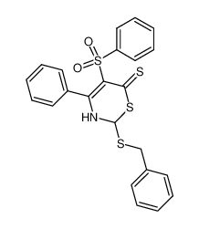 2-benzylthio-2,3-dihydro-4-phenyl-5-phenylsulfonyl-1,3-thiazine-6(6H)-thione 93202-04-1