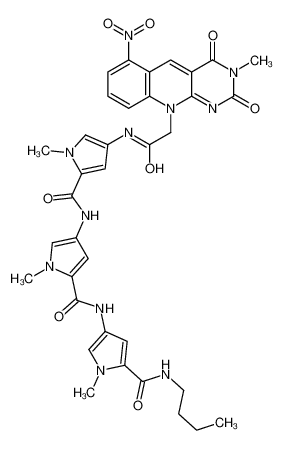 N-[5-[[5-(butylcarbamoyl)-1-methylpyrrol-3-yl]carbamoyl]-1-methylpyrrol-3-yl]-1-methyl-4-[[2-(3-methyl-6-nitro-2,4-dioxopyrimido[4,5-b]quinolin-10-yl)acetyl]amino]pyrrole-2-carboxamide 207128-62-9