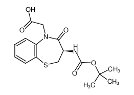 2-[(3R)-3-[(2-methylpropan-2-yl)oxycarbonylamino]-4-oxo-2,3-dihydro-1,5-benzothiazepin-5-yl]acetic acid 250349-14-5