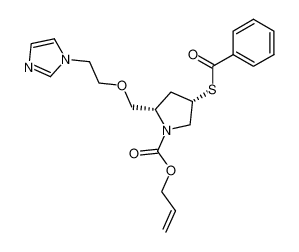 (2S,4S)-4-Benzoylsulfanyl-2-(2-imidazol-1-yl-ethoxymethyl)-pyrrolidine-1-carboxylic acid allyl ester