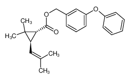 (3-phenoxyphenyl)methyl (1R,3R)-2,2-dimethyl-3-(2-methylprop-1-enyl)cyclopropane-1-carboxylate 26046-85-5