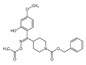 benzyl 4-[(E)-(acetyloxyamino)-(4-methoxy-6-oxocyclohexa-2,4-dien-1-ylidene)methyl]piperidine-1-carboxylate 84163-48-4