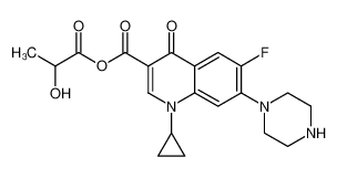 1-cyclopropyl-6-fluoro-4-oxo-7-piperazin-1-ylquinoline-3-carboxylic acid,2-hydroxypropanoic acid 97867-33-9