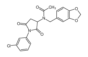N-(1,3-benzodioxol-5-ylmethyl)-N-[1-(3-chlorophenyl)-2,5-dioxopyrrolidin-3-yl]acetamide