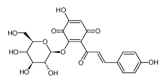 3-β(-)-D-glucopyranosyloxy-5-hydroxy-2-(4-hydroxy-trans(-)-cinnamoyl)-[1,4]benzoquinone 479-52-7