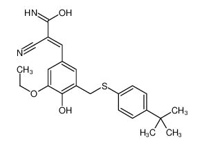 107788-06-7 (E)-3-[3-[(4-tert-butylphenyl)sulfanylmethyl]-5-ethoxy-4-hydroxyphenyl]-2-cyanoprop-2-enamide